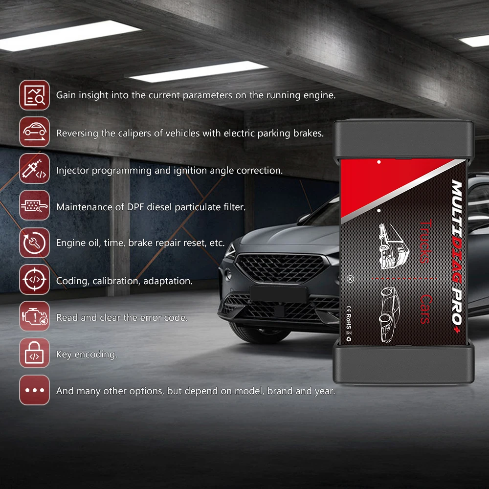 New V2021.11 Multidiag Pro Bluetooth OBD2 Scanner TCS PRO VCI V3.0 2PCB NEC Relay Real 9241A Car Truck Diagnostic Tool 4