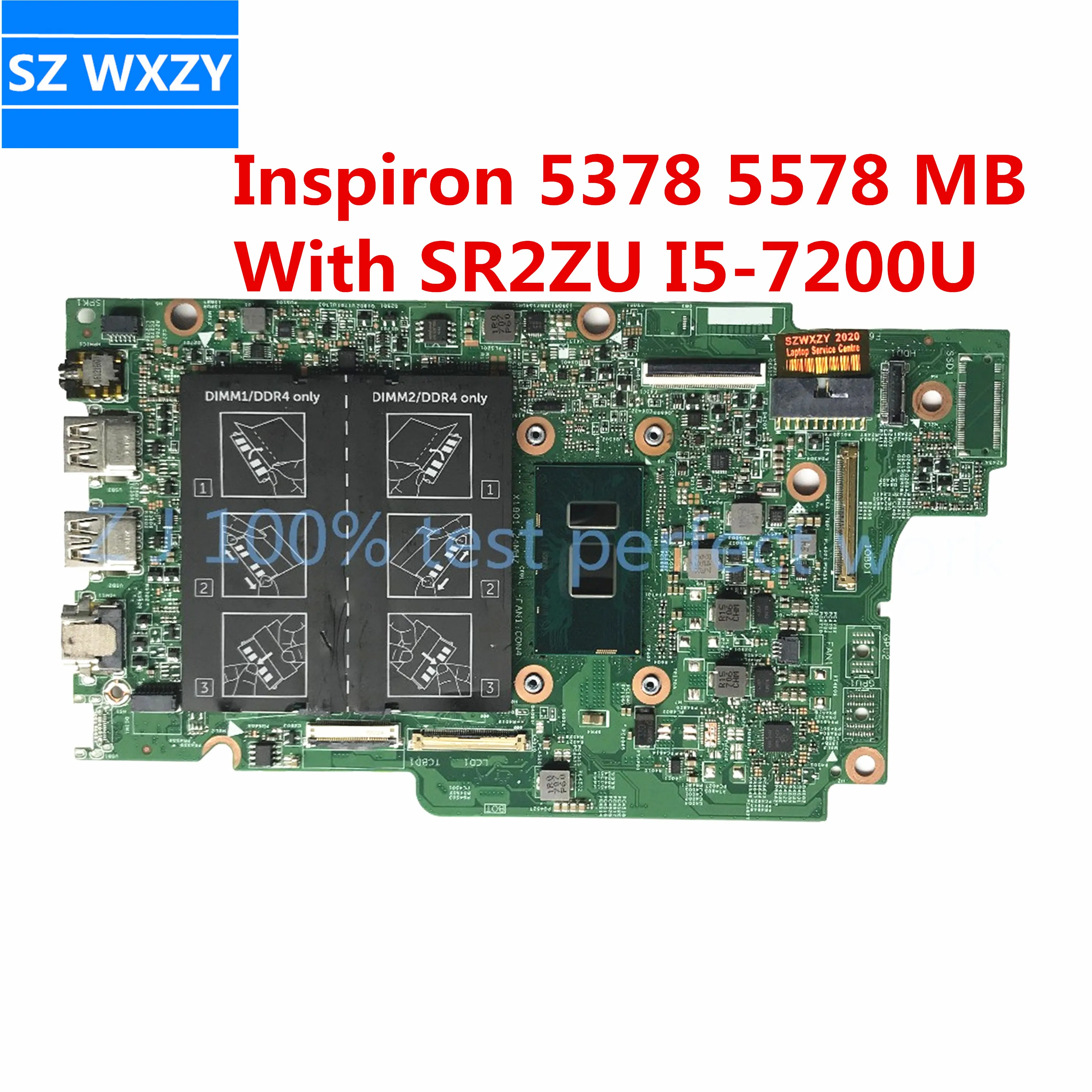 For Dell Inspiron 5378 5578 Laptop Motherboard DDR4 With SR2ZU I5-7200U CN-0PG0MH 0PG0MH PG0MH MB 100% Tested Fast Ship | Компьютеры и