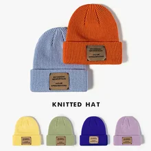 Chapeau tricoté en acrylique pour femme et homme, bonnet chaud et confortable, en laine, coupe vent, à la mode