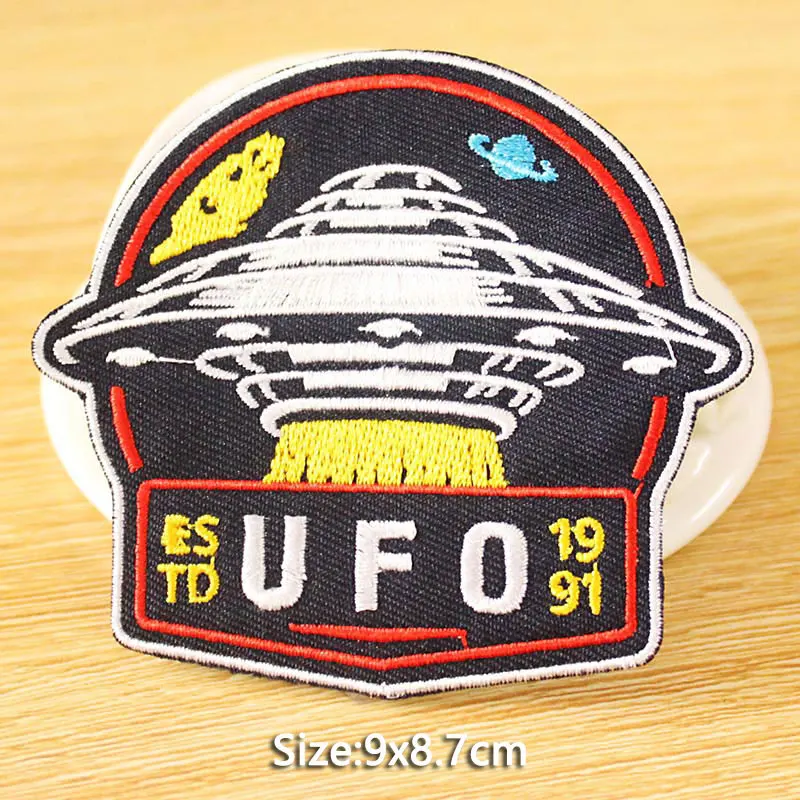 Вышитые нашивки для одежды вышивка/Космическая нашивка UFO инопланетянин железные нашивки на одежду полоски Сделай Сам крючок петля швейная нашивка