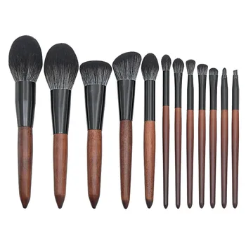 

Makeup Brushes Set 12 Pcs Sandalwood With Wooden Handle Set Fiber Wool Multicolor Professional Make Up Tools Maquiagem Dropship