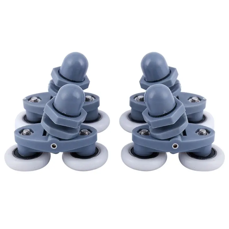 

4x 23mm Twin Bottom Top Shower Door Rollers Pulleys Wheels Runners