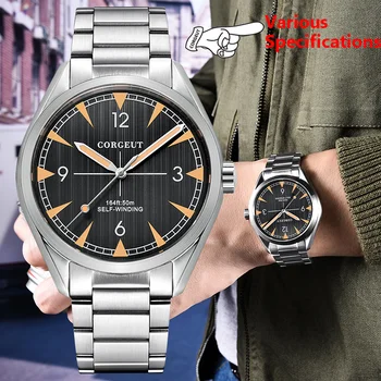 

Corgeut 41mm men clock miyota 8215 Automatic calendar date Mechanical Sapphire Glass men wristwatch luxury top brand
