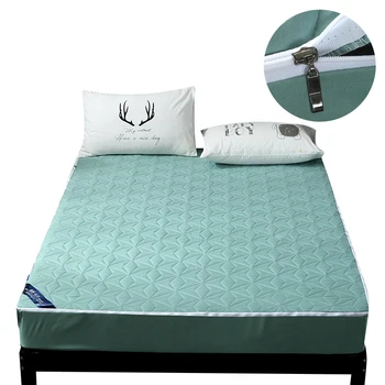 

Waterproof Mattress Pad Cover Anti Mite All-included Waterproof Mattress Protector for Bed Mattress Topper 180*200cm Zipper Type