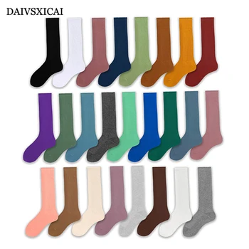 

3Pairs/lot=6Pieces Autumn Winter Candy Color Female Fashion Socks Cotton Solid Color Socks Casual Women