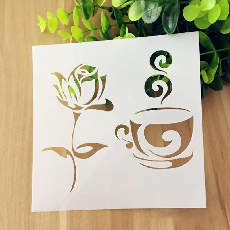rose coffee Печатные трафареты торта резные помадки DIY украшения плесень Strew - Цвет: rose coffee