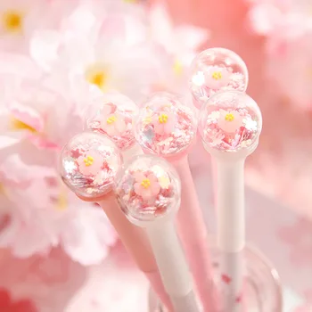 

Japanese Cherry Blossom Gel Pen Cute Super Cute and Beautiful Pen Girl Heart Burst Pen Stationery Black Water Pen Signature Pen