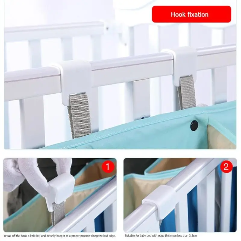 Baby Crib Organizer Bed Hanging Bag Portable Detachable Hollow Board Design Durable Diaper Storage Bedding Supplies