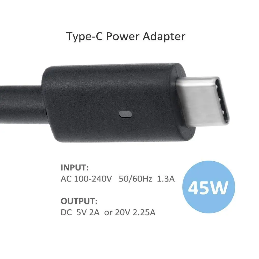 65 Вт USB C Type адаптер питания PD зарядное устройство для Dell XPS 9250 13 9350 9360 9365 9370 Latitude 12