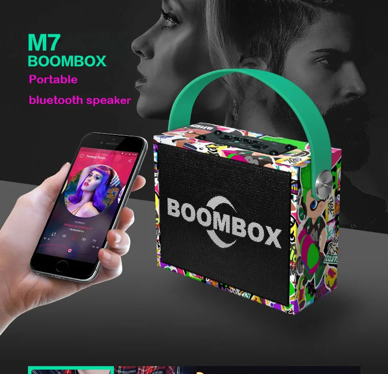 Портативный Bluetooth динамик мини сабвуфер для улицы супербас 3D tereo с микрофоном K