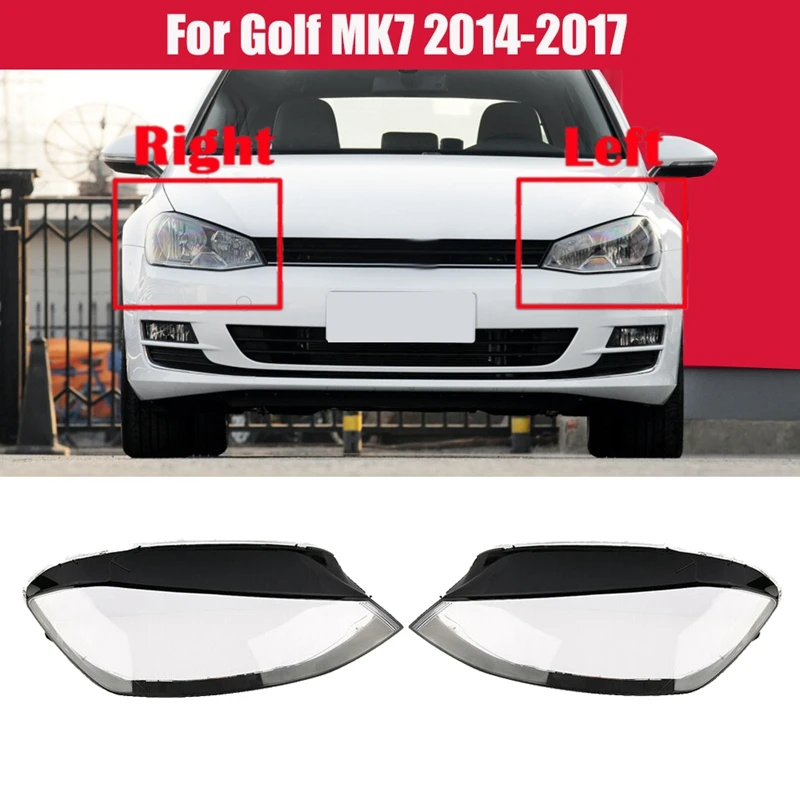 ゴルフ7 MK7 2014 2015 2016 2017車のヘッドライトカバークリアレンズヘッドランプシェードシェル