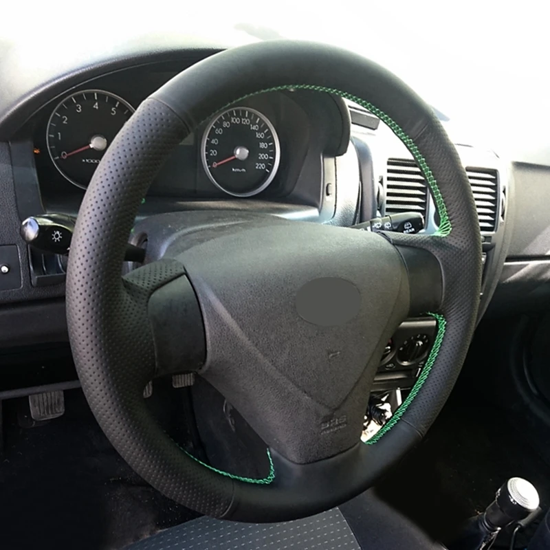 Черная искусственная кожа DIY автомобильный чехол на руль для hyundai Getz(подтяжка лица) 2005-2011 Kia Rio Rio5 Accent 2006-2011