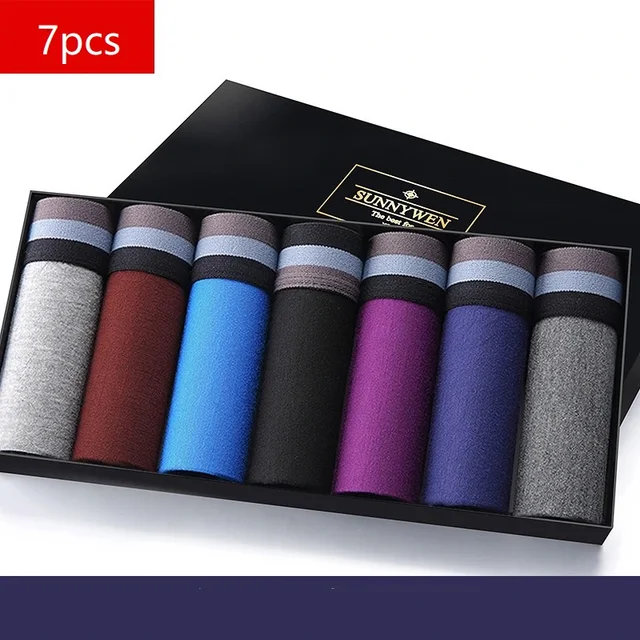 7PCS/Lot Men Panties Shorts Underwear Boxer Shorts Men's sexy underwear High quality men's underwear Pouch 7PCS 750