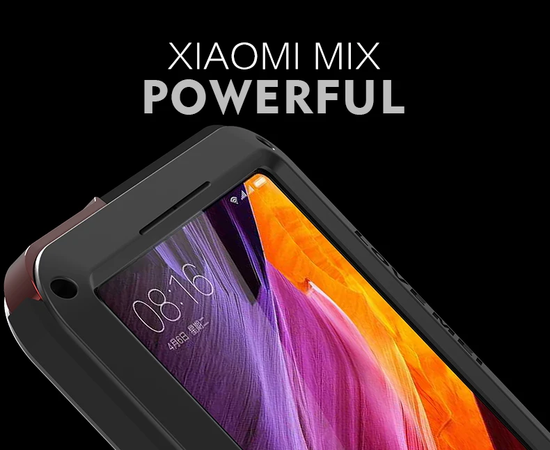 Алюминиевый металлический чехол LOVE MEI для Xiaomi mi x, мощный защитный противоударный водонепроницаемый чехол для Xiaomi mi x Capa Coque