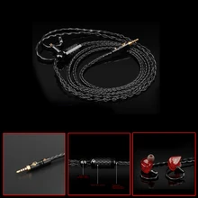 Areyourshop 8 ядра Модернизированный посеребренный кабель черного цвета 3,5 мм 2,5 мм кабель для наушников w/MMCX/0,78 мм 2pin