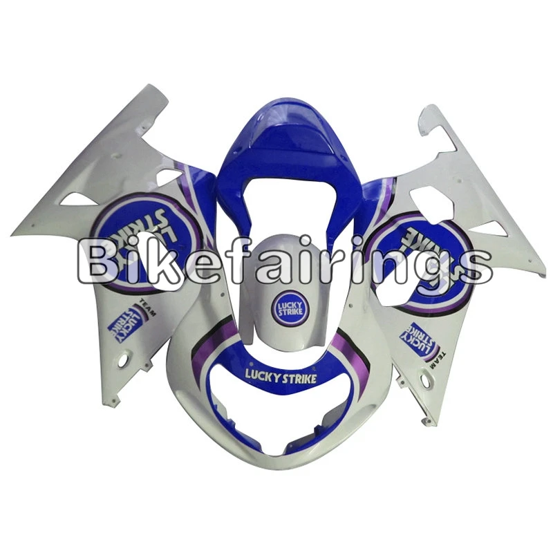 Полный комплект обтекателей для Suzuki GSX-R600 GSXR750 K1 2000 2001 2002 2003 ABS пластик Кузов мотоцикла-Lucky Strike синий белый