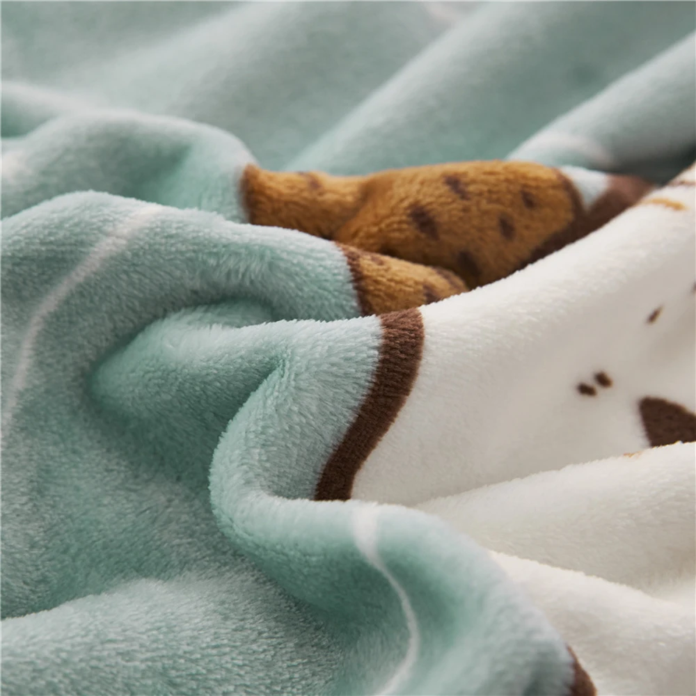 Мягкое летнее тонкое одеяло серого цвета с рисунком лисы из мультфильма, покрывало из кораллового флиса и микрофибры, простыня из полиэстера