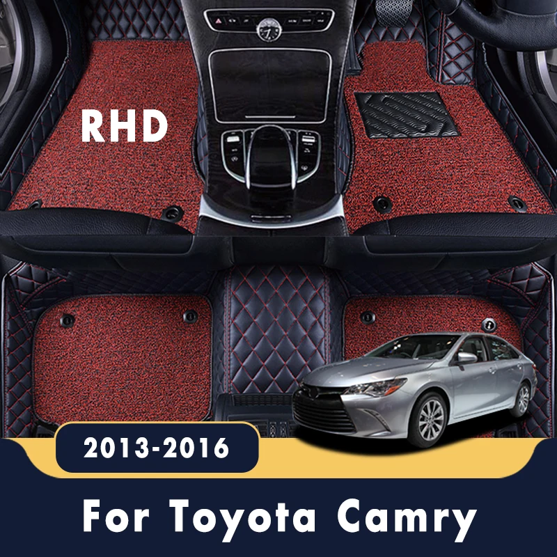 Rhd Car Floor Mats Carpets For Toyota Camry 2016 2015 2014 2013 Auto Double Layer Wire Loop