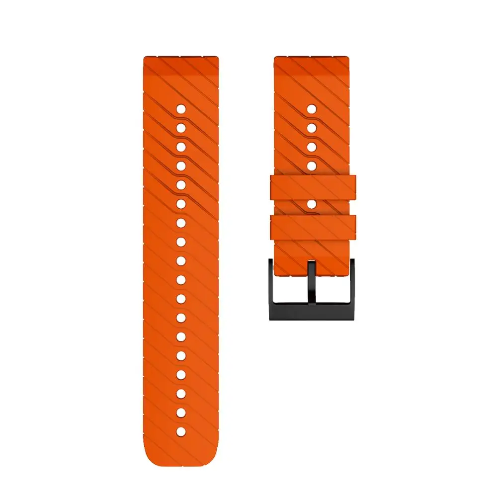 24 мм ширина силиконовый ремешок для часов SUUNTO 9 Baro спортивный силиконовый браслет Repalcement для SUUNTO Spartan/9 Baro медные полосы - Цвет ремешка: Orange