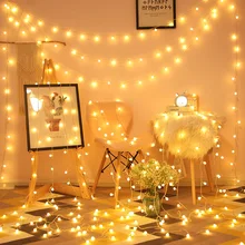 6M 10M 12M Cherry Balls LED Fairy String Lights Battery USB 220V Operated Wedding Christmas Outdoor Room Garland Decoration 2022