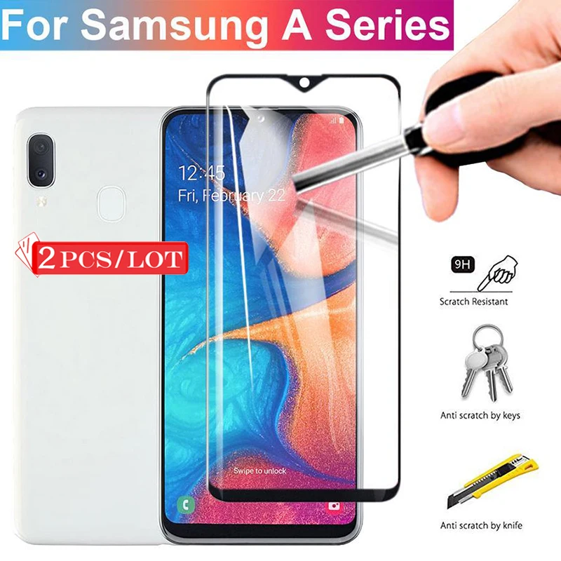 Закаленное стекло для Samsung Galaxy A50 A70 A10 A20 A30 A40 A60 Sansung A 50 70 2 шт. защитное | Мобильные