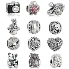 Осенняя коллекция 925 пробы-серебро-ювелирные изделия Лебедь Сова талисманы подходит браслет ожерелье Подвески DIy бусы Хорошее ювелирное изделие