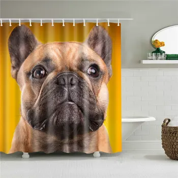 

Animal Dog Shower Curtain 3D Printed Bathroom Waterproof Polyester Bath Curtain Washable Bath Decor Curtains With 12 Hooks