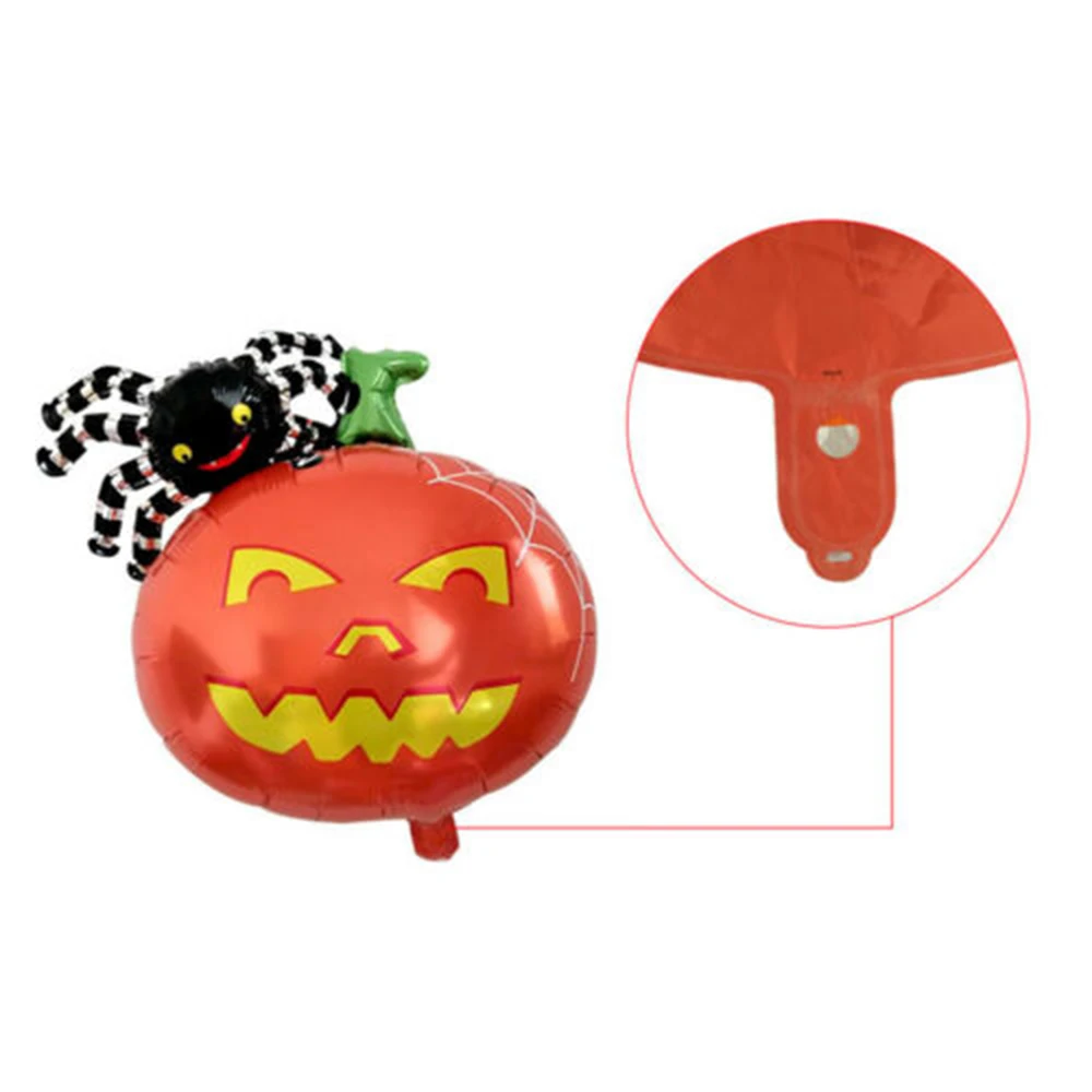 1 Set 16inches Halloween Props Balloon Party Bar Mall Decoration Pumpkin Aluminum Emulsion Balloon Set Accessories