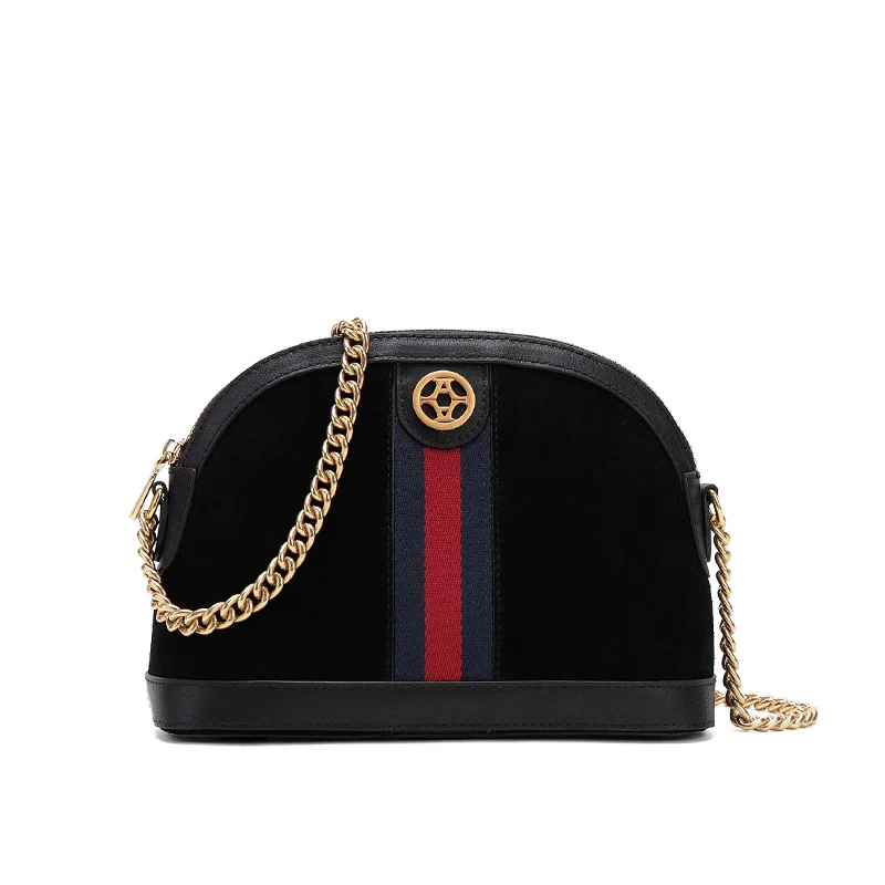 LAFESTIN новая женская сумка модная черная сумка на цепочке кожаная сумка через плечо сумки - Цвет: Черный