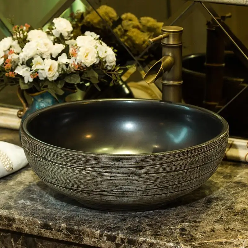 Черный Waschtisch чаша поо Wasbak Fregadero Vanity Salle De Bain Umywalka Nablatowa Куба Banheiro Ванная комната раковина умывальник