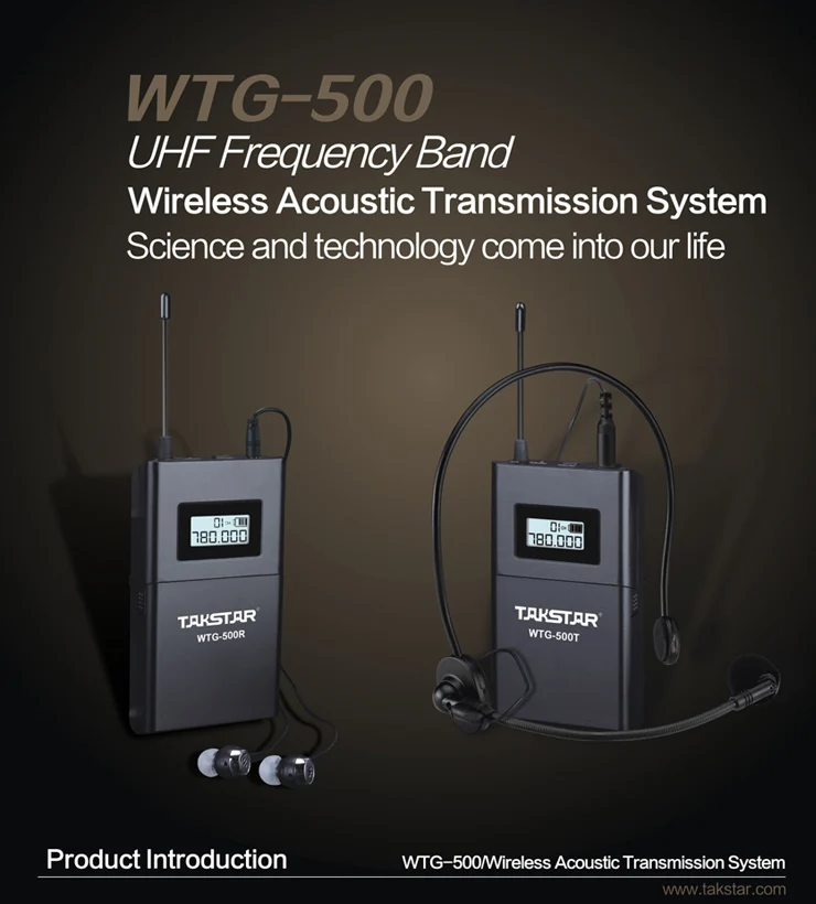 Горячая Распродажа Takstar WTG-500 1 передатчик+ 15 приемников+ микрофон+ наушники UHF Беспроводная система гида голосовое устройство учебные наушники