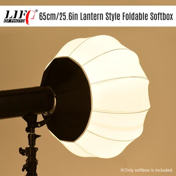 

LIFE OF PHOTO for Photography Light 65cm/ 25.6" Lantern Style Foldable Softbox Lighting Modifiers Round Shape Spherical Soft Box
