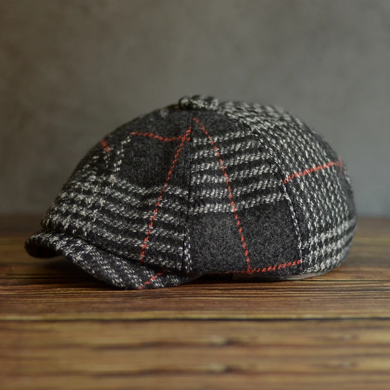 Autumn Winter Men's Newsboy Hat Wool Blend Male Beret Men And Women England Gatsby Retro Hat Driver Flat Cap Cotton Newsboy Cap