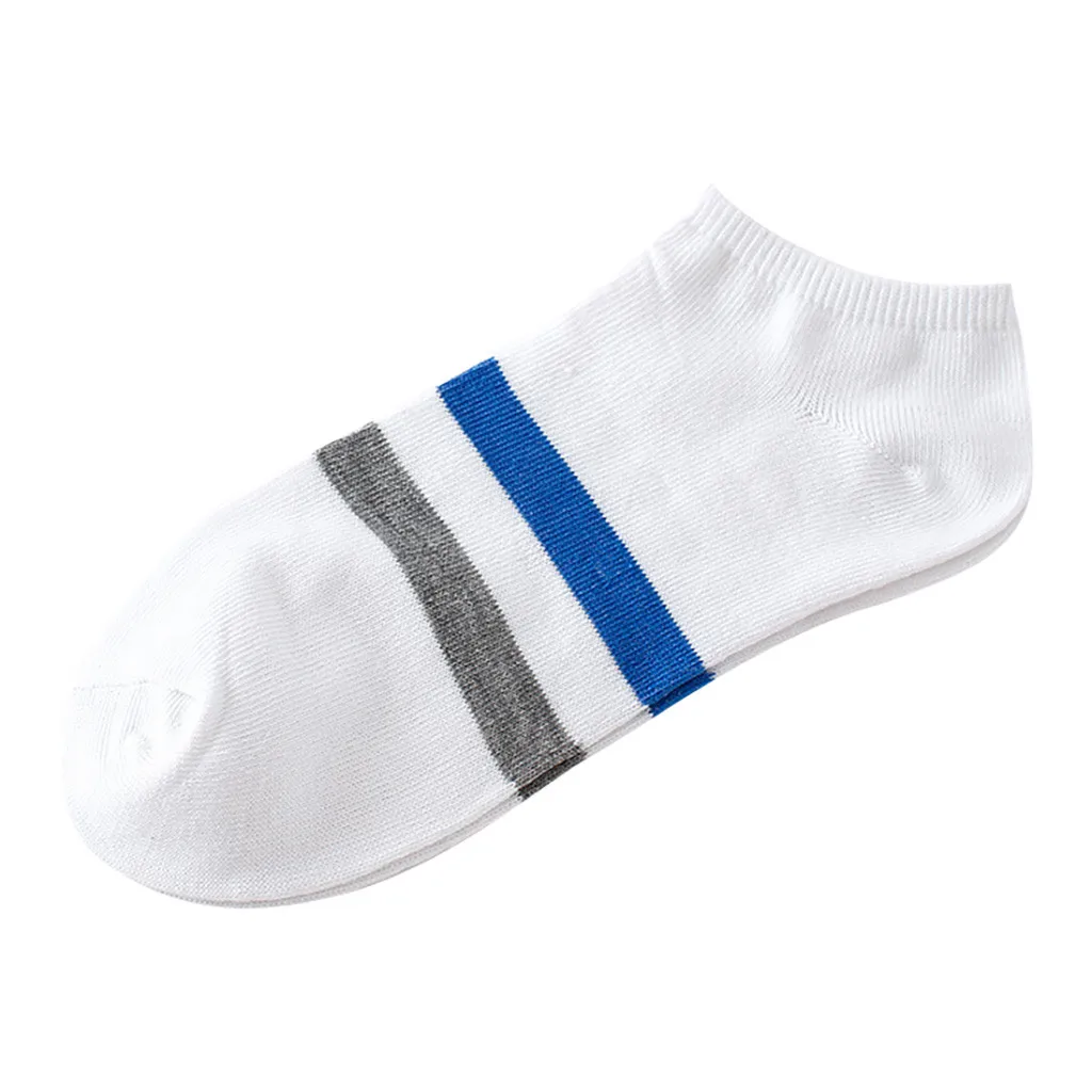 1Pair Unisex Mixed Color Comfortable Stockings Non-Slip Stripe Short Stockings