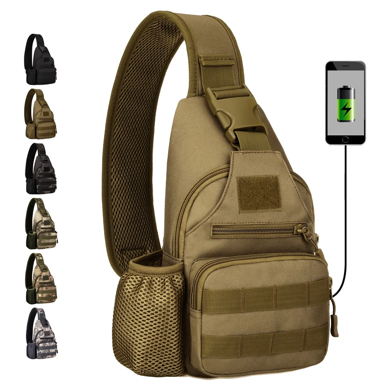 Outdoor Sports Bag Shoulder Travel Hiking Trekking Bag Cycling Climbing Backpack USB Charge Anti Th