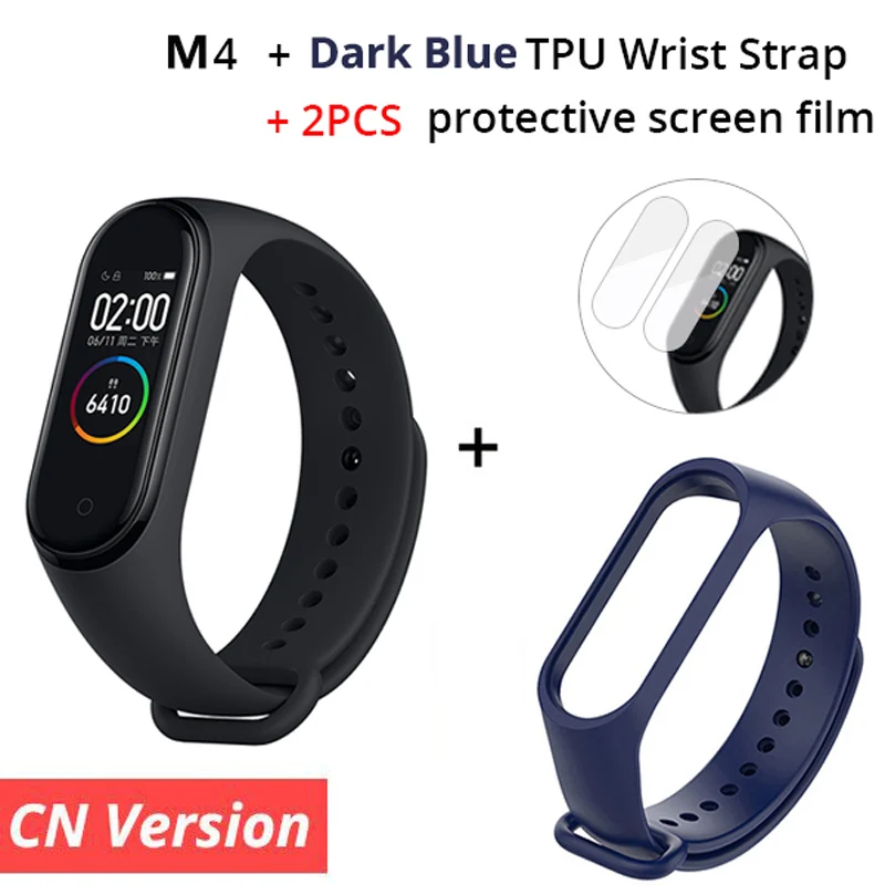 Black add blue RGLM M4 Smartband фитнес-трекер умный Браслет кровяное давление монитор сердечного ритма водонепроницаемый fpr смарт-браслет M4 браслет - Цвет: Black add blue