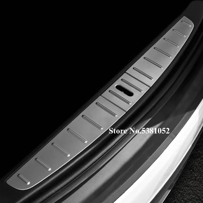 Silver 3pcs Для Tesla модель X,, автомобильный багажник, внутренний задний бампер, протектор, Накладка на порог, задняя защита, педаль, автомобильные аксессуары - Название цвета: Silver 3pcs