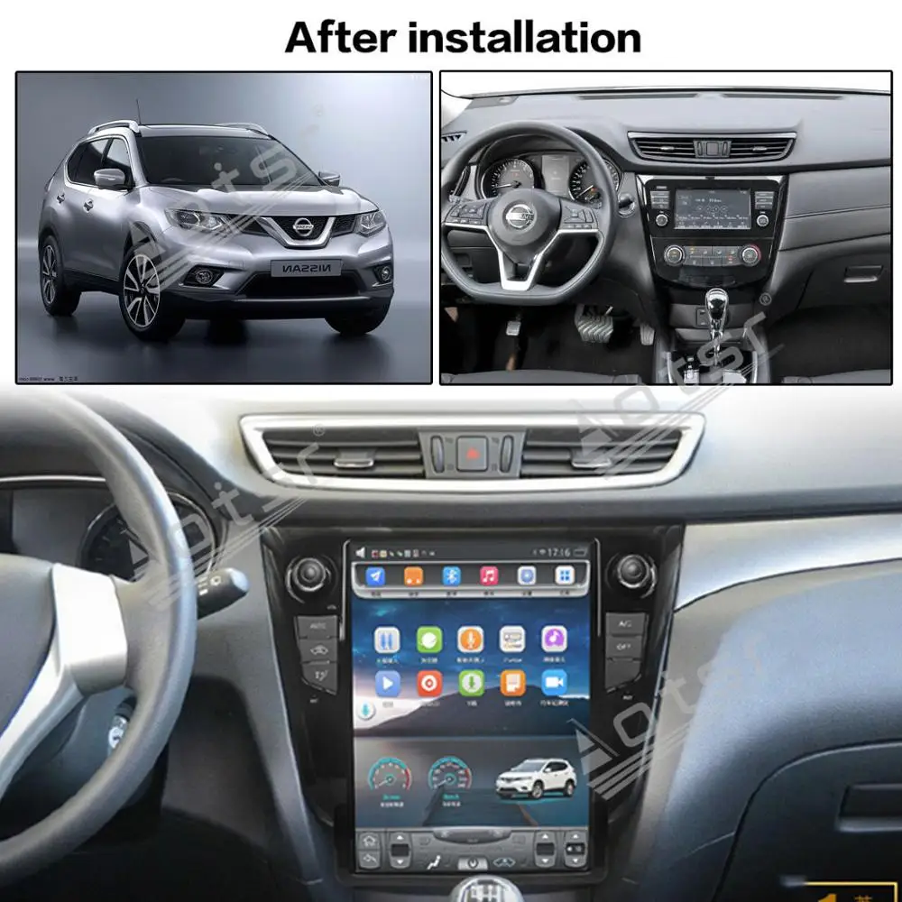 12.1” PX6 Android 9 Tesla Style Vertical Screen GPS Navi Car Multimedia Radio Player For NISSAN X-TRAIL Qashqai Rogue 2013-2020
