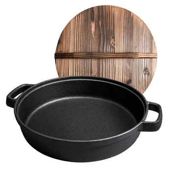 

Cast Iron Pan Uncoated Non-stick Barbecue Frying Pan Kitchen Mini Binaural 24cm Wok Induction Cooker Gas Cooker Pancake Pan
