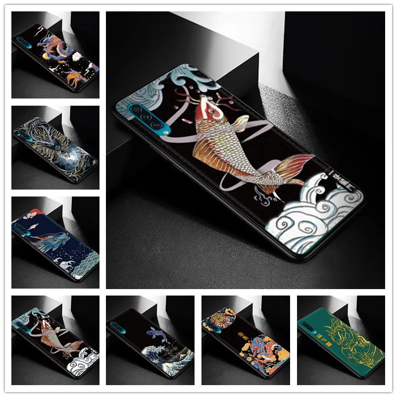 

For Xiaomi Redmi Note 8 Pro Case 3D Emboss Printed + PU Leather Silicone Soft Cover For Xiaomi Redmi Note 7 7S K20 Mi 9T Pro