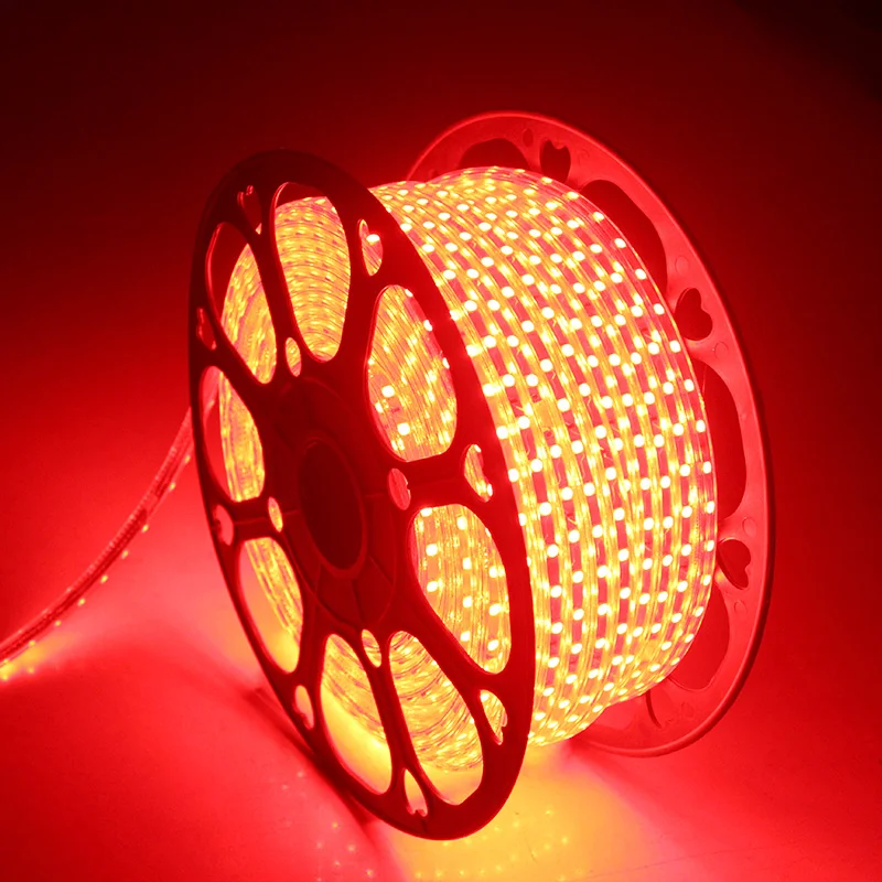 블루 LED 스트립 조명, 방수, AC 220V 스트립, RGB 5050 LED 테이프, 유연한 조명, EU 플러그 포함, 5m, 10m, 15m, 20m, 25m, 30m