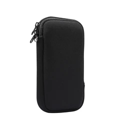 Universal Neoprene Zipper Phone Pouch | Protective Cover Bag - (XL) 7.2 Inch (Black)