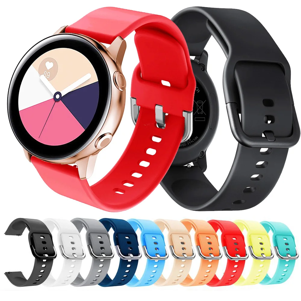 Ремешок силиконовый для Samsung Galaxy Watch Active 44 мм 2 браслет наручных часов Gear S2 Huami Amazfit