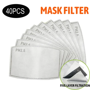 

40pcs/Lot Adult Child PM2.5 Filter Paper Anti Haze Mouth Mask Anti Dust Mask Activated Carbon Filter Paper Health Care