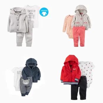 

Boys and Girls Autumn and Winter New Pattern Halloween Baby Loose Coat Hooded Cap Cartoon Long Sleeves BODYSUIT 3PCS Motion