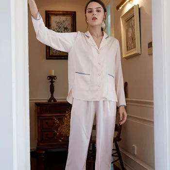 

Pajamas Lady Fashion Satin pajama sets Pajamas For Women Spring Autumn Sleepwear Long Sleeve