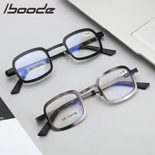 IBOODE анти-радиационные очки для чтения для женщин и мужчин квадратные металлические пресбиопические очки Blu-Ray Блокировка дальнозоркости очки унисекс