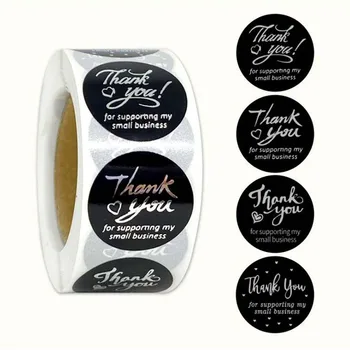 

500pcs Merry Christmas Stickers Thank You Card Box Package Label Sealing Sticker for Stationery