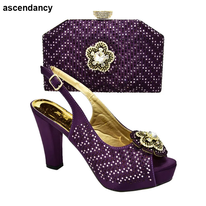 

Latest Fashion Summer High Heeled Shoes for Women African Shoes and Bags Matching Set Pumps Women Shoes Bag and Shoes Set Italy