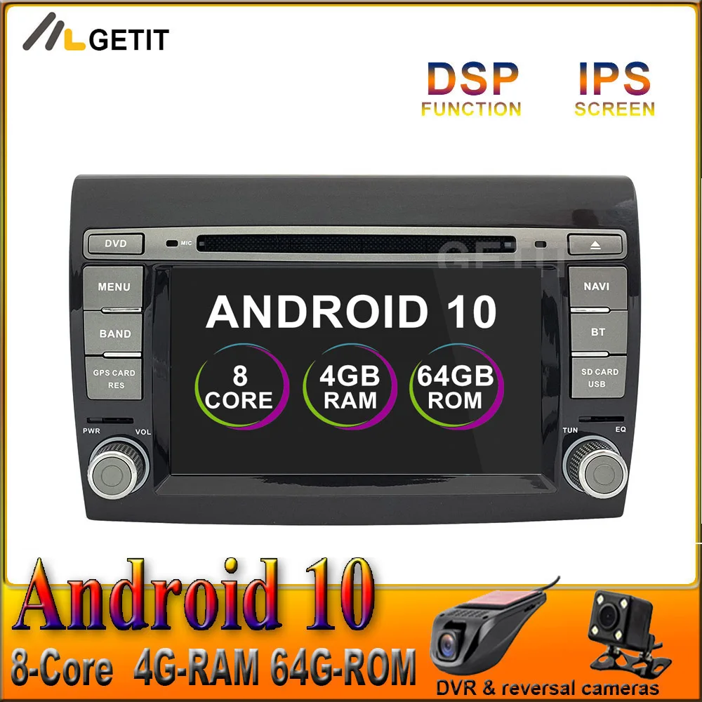 DSP Android 10 Car DVD Multimedia Player for Fiat Bravo 2007-2014 Radio Stereo GPS Navigation | Автомобили и мотоциклы